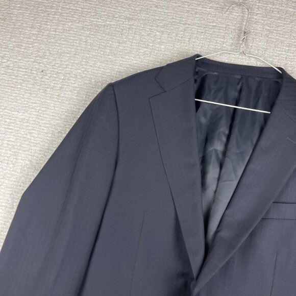 Canali x Harry Rosen Blazer Mens 54R Dark Black / Blue Wool Italy Made - Picture 3 of 16